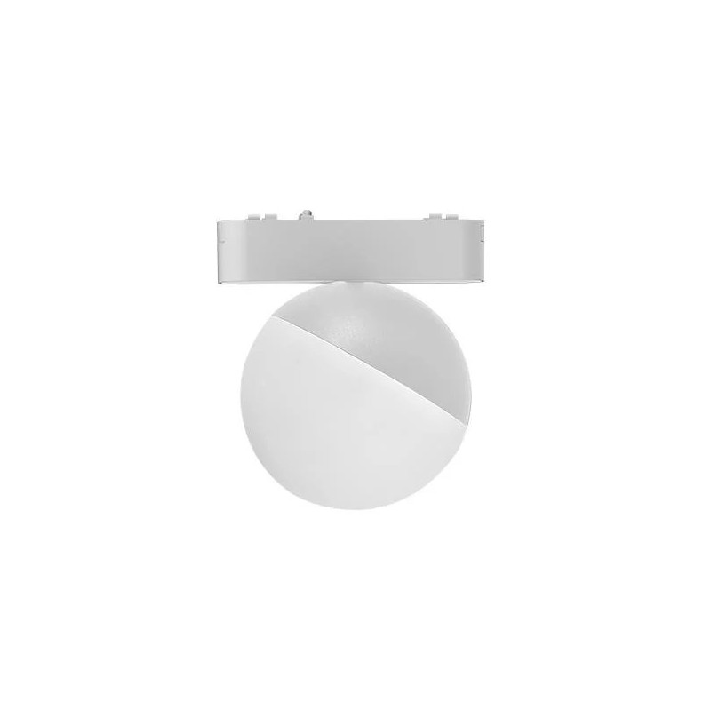 biała matowa lampa LED do systemu tracklight 48V widok z boku