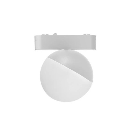 biała matowa lampa LED do systemu tracklight 48V widok z boku