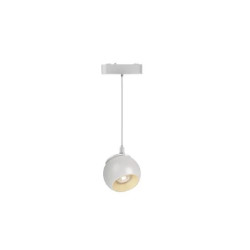 Biała wisząca lampa LED z regulowaną linką i obrotową oprawą