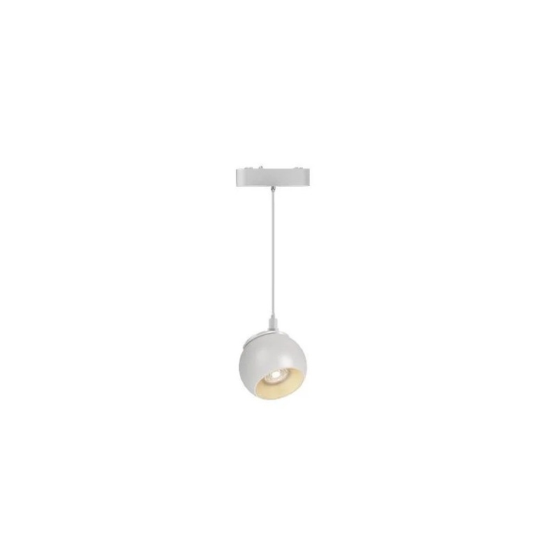 Biała wisząca lampa LED z regulowaną linką i obrotową oprawą