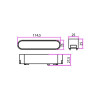 Lampa LED czarna matowa, owalny kształt, wymiary 114x25x27 mm