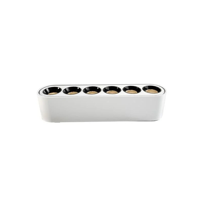 Biała matowa lampa LED do systemu Magnetic tracklight z sześcioma punktami świetlnymi