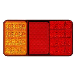 Lampa tylna LED 3w1 z czerwonym i pomarańczowym kloszem oraz przewodami do podłączenia