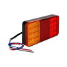Lampa tylna LED 3w1 z czerwonym i pomarańczowym kloszem oraz przewodami do podłączenia