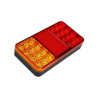 Lampa tylna LED 3w1 z czerwonym i pomarańczowym kloszem oraz przewodami do podłączenia