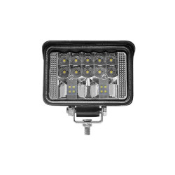 czarna prostokątna lampa LED robocza z aluminiowym uchwytem i kilkoma diodami LED