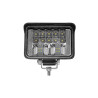 czarna prostokątna lampa LED robocza z aluminiowym uchwytem i kilkoma diodami LED