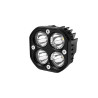 Czarna lampa LED robocza o kompaktowej budowie z czterema diodami LED i uchwytem montażowym