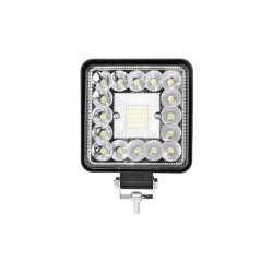 Kwadratowa czarna lampa robocza LED z aluminium i uchwytem montażowym oraz kablem