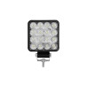 czarna kwadratowa lampa LED robocza z uchwytem montażowym i 16 diodami