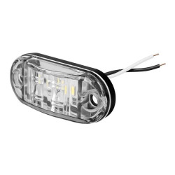 lampa obrysowa LED owalna przezroczysta obudowa z przewodami