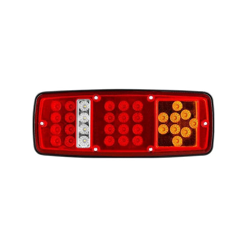 Prawa lampa tylna LED 5W z czerwonym i pomarańczowym światłem, widok z przodu