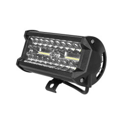 czarna lampa robocza LED 120W z uchwytem montażowym i widocznymi diodami