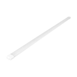 biała lampa LED liniowa 150 cm widok z boku i końcówki