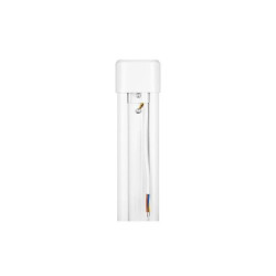 Biała lampa LED 60 cm, widok z profilu i końcówki, z przewodem zasilającym