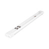 biała lampa LED 60 cm z białym kloszem i metalowymi uchwytami montażowymi