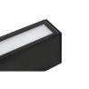 czarna lampa słupek LED o wysokości 60 cm, widok frontowy i tylny