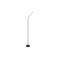 czarna lampa podłogowa LED o smukłej konstrukcji i regulowanej szyjce