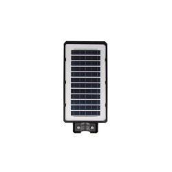 Czarna lampa solarna LED o mocy 200W z panelem słonecznym i czujnikiem ruchu
