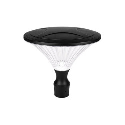 Czarna lampa parkowa z transparentnym kloszem i gwintem E27