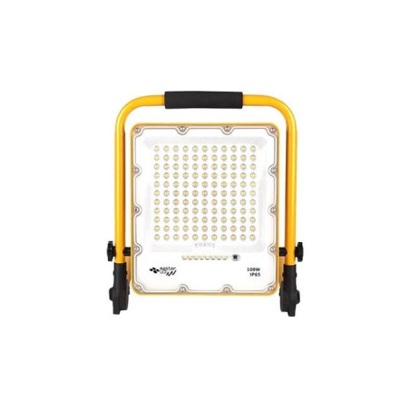 Naświetlacz LED przenośny 100W w kolorze żółto-czarnym z uchwytem