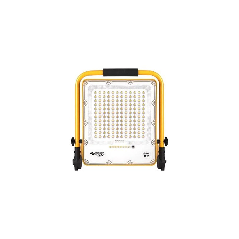 żółto-czarny przenośny naświetlacz LED 150W z uchwytem i panelem diod SMD