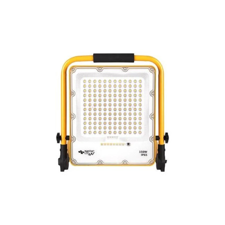 żółto-czarny przenośny naświetlacz LED 150W z uchwytem i panelem diod SMD