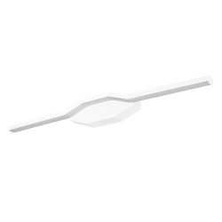 biały kinkiet LED o długości 50 cm z geometryczną podstawą