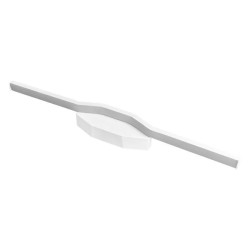 biały kinkiet LED o długości 50 cm z geometryczną podstawą