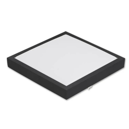 Panel LED natynkowy czarny kwadratowy z białym kloszem