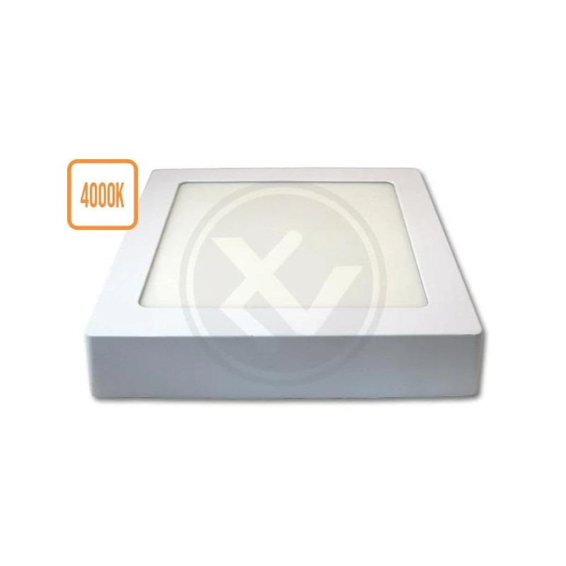 Kwadratowy panel LED natynkowy o wymiarach 162x162x27 mm z neutralną barwą światła 4000K