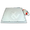 Kwadratowy biały panel LED 24W o wymiarach 293x293x17 mm z widocznym zasilaczem