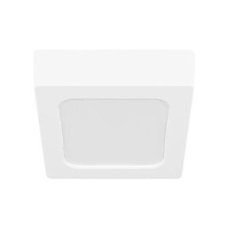 biały panel LED natynkowy kwadratowy o wymiarach 110x110x28 mm