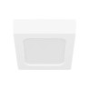 biały panel LED natynkowy kwadratowy o wymiarach 110x110x28 mm