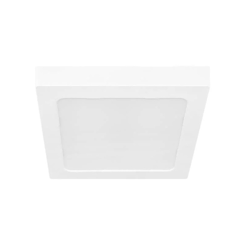 biały panel LED natynkowy kwadratowy o wymiarach 210x210x31 mm