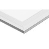 Biały panel LED o wymiarach 595x595 mm widok z bliska i z boku