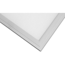 Biały panel LED o wymiarach 595x595 mm widok z bliska i z boku