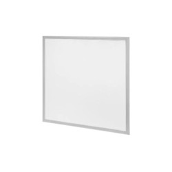 biały panel LED 595x595 mm na białym tle, widok z przodu i tyłu