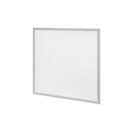 biały panel LED 595x595 mm na białym tle, widok z przodu i tyłu