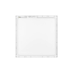 biały panel LED 595x595 mm na białym tle, widok z przodu i tyłu