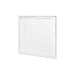 biały panel LED 595x595 mm na białym tle, widok z przodu i tyłu