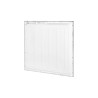 biały panel LED 595x595 mm na białym tle, widok z przodu i tyłu