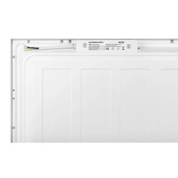 biały panel LED 595x595 mm na białym tle, widok z przodu i tyłu
