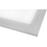 biały panel LED 595x595 mm na białym tle, widok z przodu i tyłu
