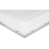 biały panel LED 595x595 mm na białym tle, widok z przodu i tyłu