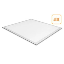 Biały panel LED 595x595 mm o barwie światła 4000K widoczny z przodu i z tyłu