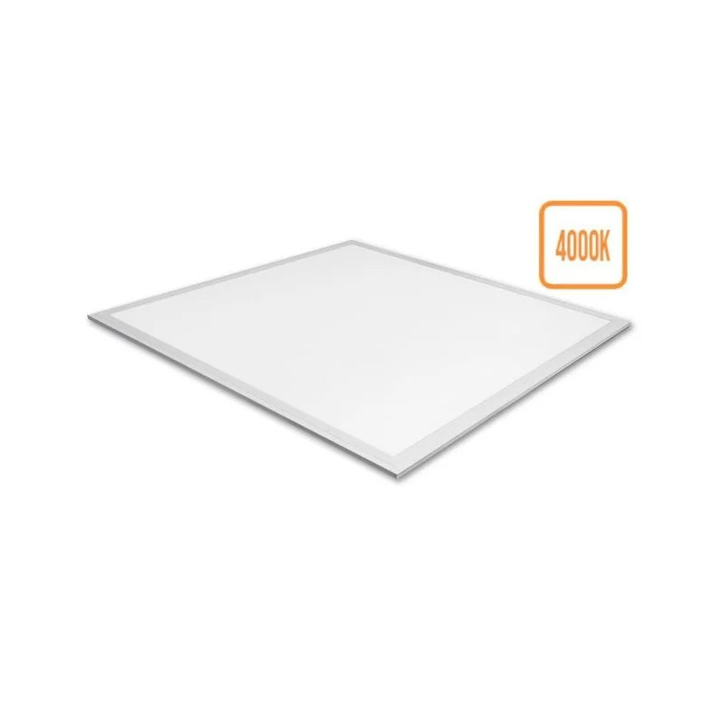 Biały panel LED 595x595 mm o barwie światła 4000K widoczny z przodu i z tyłu