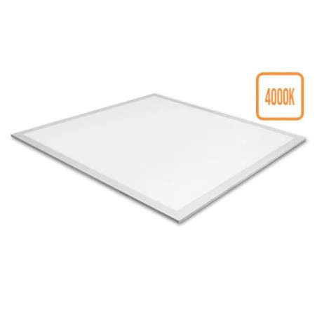 Biały panel LED 595x595 mm o barwie światła 4000K widoczny z przodu i z tyłu