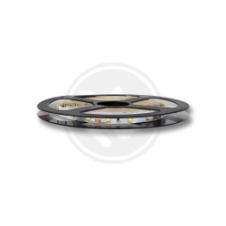 Taśma LED 5 metrów z diodami SMD2835 emitująca ciepłe białe światło 2700K na czarnym bębnie