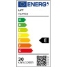 Czarny naświetlacz LED 30W z możliwością zmiany barwy RGB+CCT, widok z przodu i tyłu